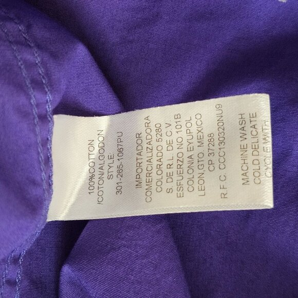 Roper Mens Purple Western Shirt 100% Cotton Long Sleeve With Snap Buttons, L - Picture 4 of 9
